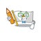 Cool smart flag cyprus Student character holding pencil