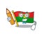 Cool smart Student flag burkina faso character holding pencil