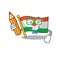 Cool smart Student flag niger Scroll character holding pencil