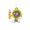 Cool smart Student pinata character holding pencil