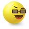 Cool smiley icon, cartoon style