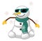 Cool snowman illustration vector