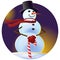 A cool snowman with a red scarf