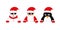 Cool snowman santa and penguin cartoon with sunglasses