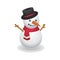 Cool Snowman Wearing Black Hat