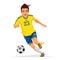 Cool soccer player in a yellow shirt