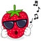 Cool Strawberry Whistling with Sunglasses