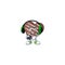 Cool stripes chocolate bar cartoon mascot with headphone and controller