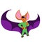 Cool super bat. A funny bat is standing.