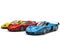 Cool super concept cars in primary colors - studio shot