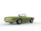 Cool tea green vintage convertible sports car - rear view