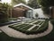 cool terrace design, equipped with flowers and trees