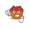 Cool tomato basket cartoon design style making Thumbs up gesture