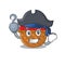 Cool tomato basket in one hand Pirate cartoon design style with hat