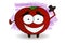 Cool tomato character illustration in comic style holding black