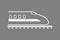 A cool train on rail using white lines on dark background vector to mean fast delivery system