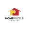 Cool and unique home puzzle logo design