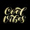 Cool Vibes brush lettering. Vector illustration for banner