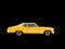 Cool vintage yellow muscle car - side view