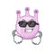 Cool viridans streptococci cartoon character wearing expensive black glasses