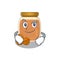 Cool walnut butter mascot character with Smirking face