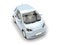 Cool white compact urban car - top view