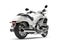 Cool white powerful motorcycle - tail view