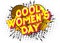 Cool Women`s Day - Comic book style words.