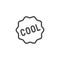 Cool word in frame icon. Graphic sticker of expression of admiration, joy, approval. Line tag for apps, sites and