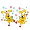 Cool yellow dog mascot cartoon.