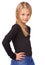 Cool, young and fashion with portrait of child in studio for cute, student and casual style. Calm, youth and pride with