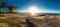 COOLANGATTA, AUS - MAY 01 2017, Snappers rock and Rainbow Bay beach with lifeguard tower, Gold Coast, Australia