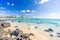 Coolangatta beach on a clear day looking towards Kirra Beach on the Gold Coast