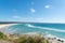 Coolangatta lookout view along white beach to Surfer`s Paradise