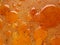 Cooled frying fat in casserole dish, view from above