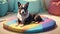 Cooling Comfort Celebrating National Dog Appreciation Day with a Colorful Dog Cooling Mat.AI Generated