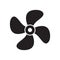 Cooling fan icons. Cool fans vector symbols, electrical air industry signs, electric wind climate industrial propellers with blade