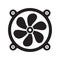 Cooling fan icons. Cool fans vector symbols, electrical air industry signs, electric wind climate industrial propellers with blade