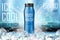 Cooling men body wash gel with ice cubes elements. Realistic body wash ad for cosmetic advertising poster design. 3d