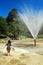 Cooling off in the fountain at the Frog Pond in Boston Common