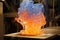 cooling process of a blown glass artwork