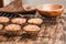 Cooling rack with cookies/Cooling rack with chocolate chip cookies on wooden background