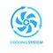 Cooling system vector logo, aircon icon