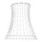 Cooling tower from abstract futuristic polygonal black lines and dots. Vector illustration