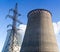 Cooling towers and electricity pylon