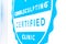 Coolsculpting certified badge decal displayed at a beauty laser clinic offereing cryolipolysis