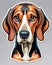 coonhound dog black tan sticker isolated label