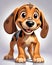 Coonhound puppy dog cartoon character