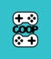 Coop game logo. Cooperative game sign. Video game icon for two joysticks. Play together together