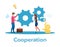 Cooperation flat vector illustration